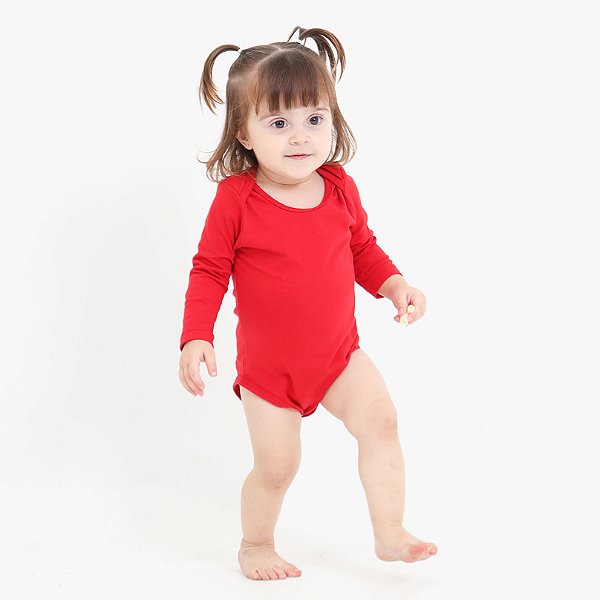 GUARDIÃO CO- BODY BEBÊ MANGA LONGA- TAMANHO G- 100% ALGODÃO- VERMELHO