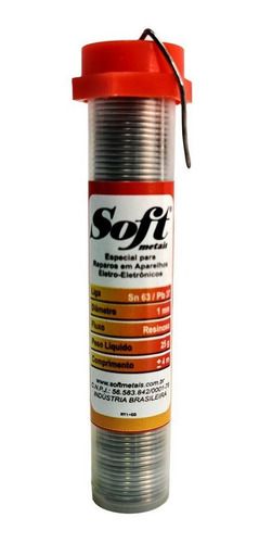 Estanho Para Solda Tubo 25 g Fio 1mm - Soft * 3137