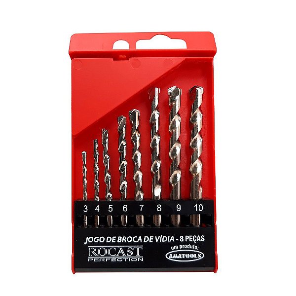 Jogo de Brocas Vídia  3,0 a 10,0 mm * 9994