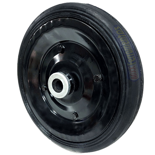 Roda De Chapa Estampada 10" Pneu Maciço P/ Carrinho Armazém 11795