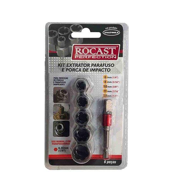 Kit Extrator de Parafusos e Porcas de Impacto 11839