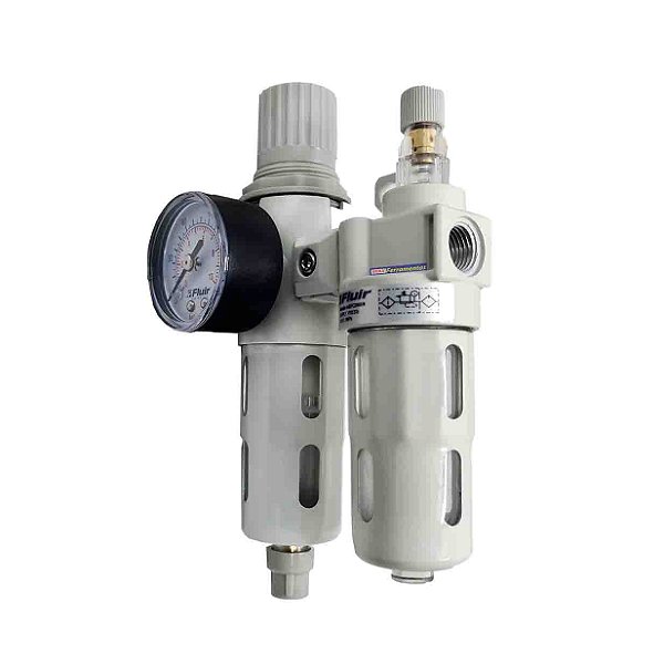 Filtro De Ar C/ Regulador 1/4 Fluir 1 Saida Torneira - Para Compressores * 8839