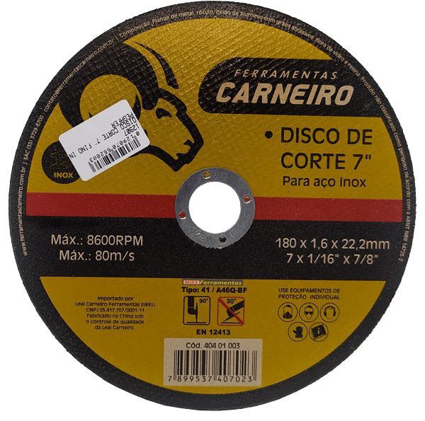 Disco De Corte Inox 180 X 22mm * 12907