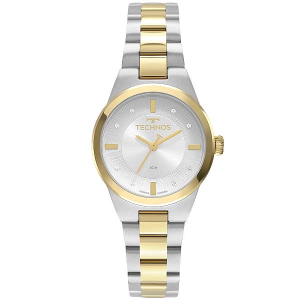 Relógio Technos Prata e Dourado Feminino 2035MRY5K