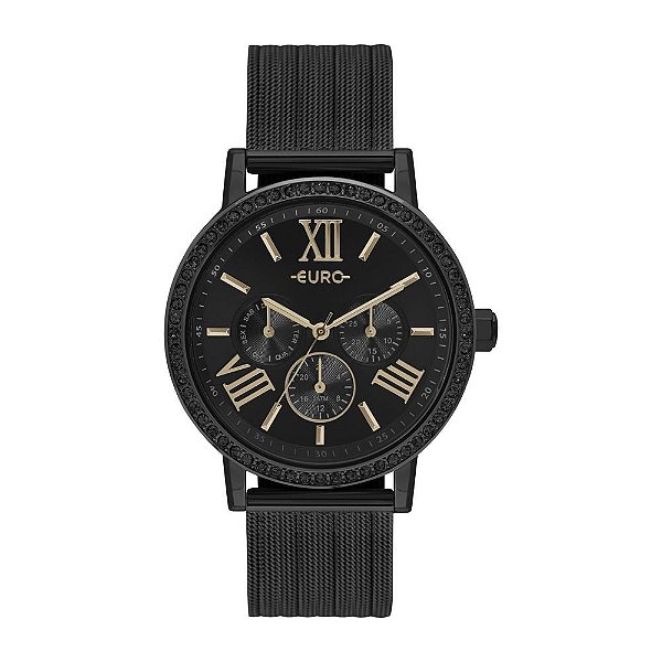 Relógio Euro Feminino Preto Multifunção EU6P29AHN4P