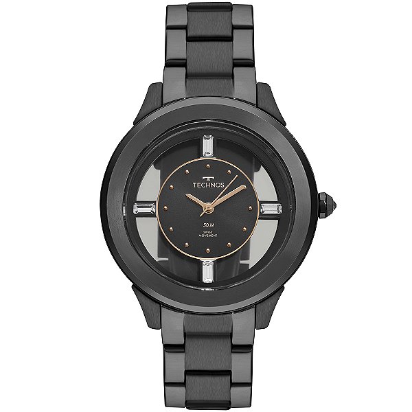 Relógio Technos Feminino Classic Preto Analógico F03101AC4P