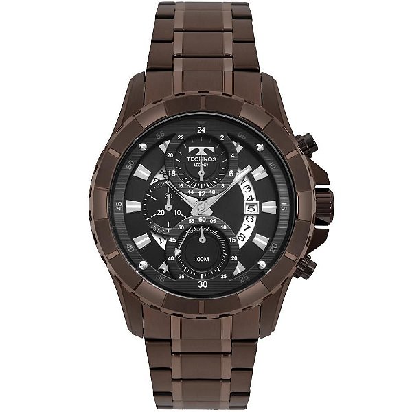 Relógio Technos Masculino Legacy Marrom Cronógrafo JS15FN4P