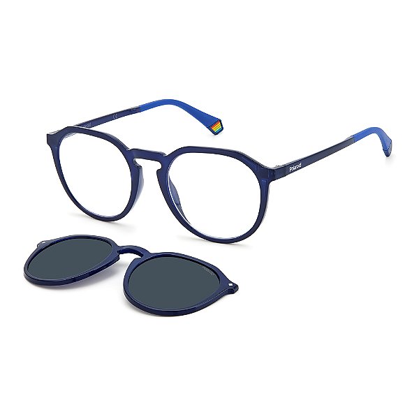 Óculos De Sol Solar Polaroid 6165/CS Azul Clip-On Polarizado