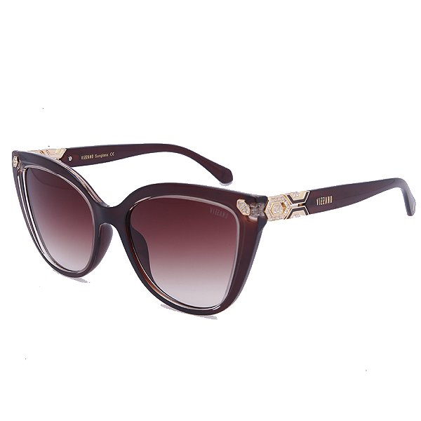 Óculos de Sol Solar Vizzano Ouro 129S C200 Degradê Marrom