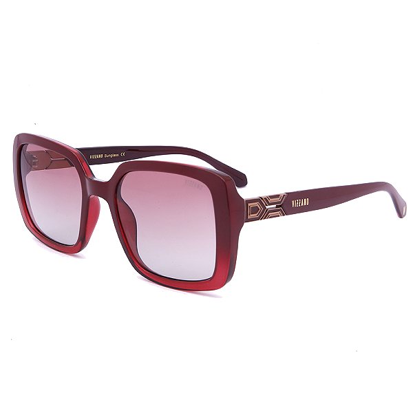 Óculos de Sol Solar Vizzano Ouro 131S C100 Quadrado Vermelho
