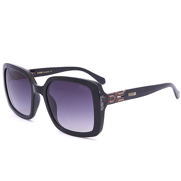 Óculos de Sol Solar Vizzano Ouro 131S C200 Quadrado Preto