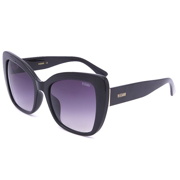 Óculos de Sol Solar Vizzano Ouro 137S C100 Gatinho Preto