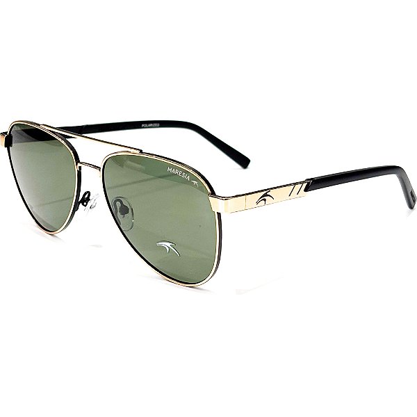 Óculos de Sol Maresia MRS012 C100 Polarizado Dourado Masculi