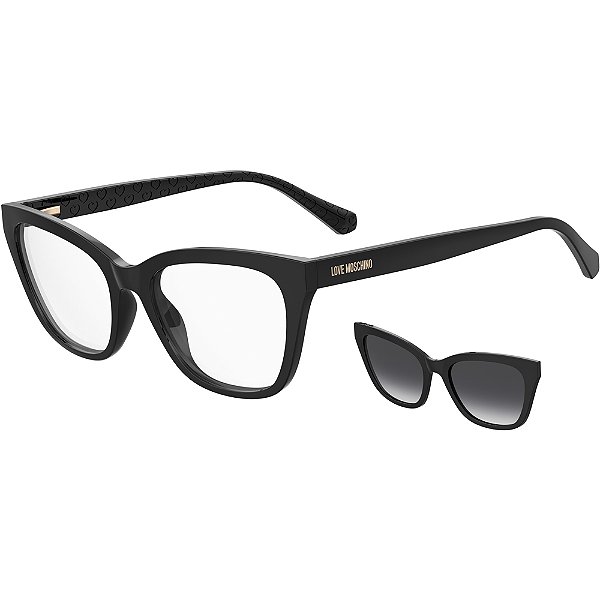 Óculos de Sol Love Moschino Clip On 071CS 807 Preto Feminino