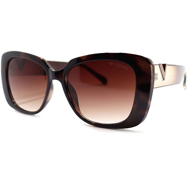 Óculos de Sol Milano Vizzano Ouro 124S C200 Marrom Feminino