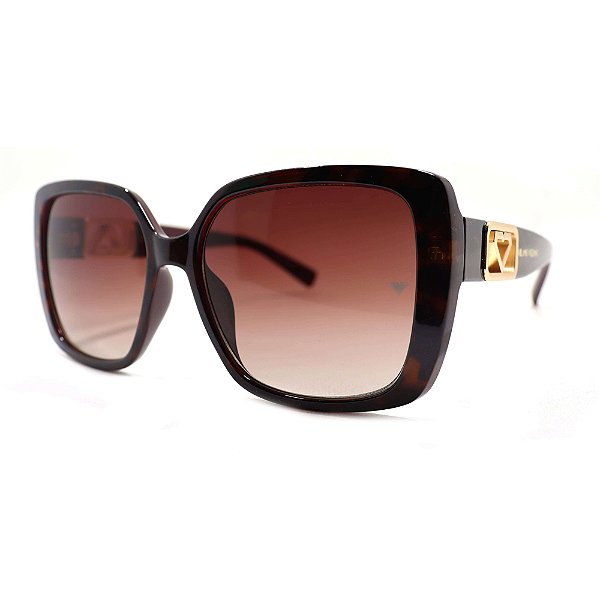 Óculos de Sol Milano Vizzano Ouro 209S C100 Marrom Feminino