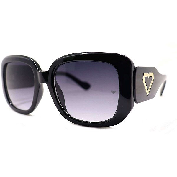 Óculos de Sol Milano Vizzano Ouro 211S C100 Preto Feminino