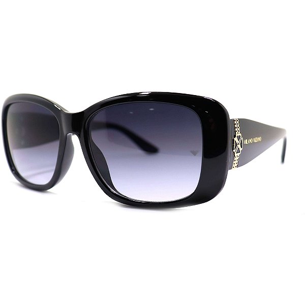 Óculos de Sol Milano Vizzano Ouro 218S C100 Preto Feminino