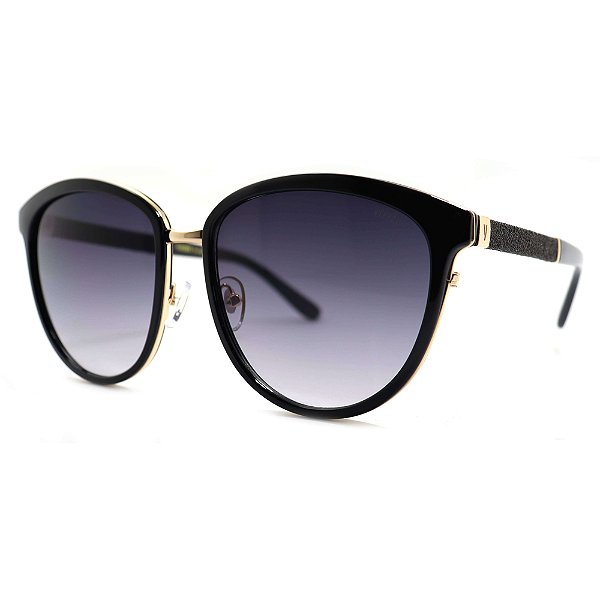 Óculos de Sol Milano Vizzano Ouro 22S AV234 Preto Feminino