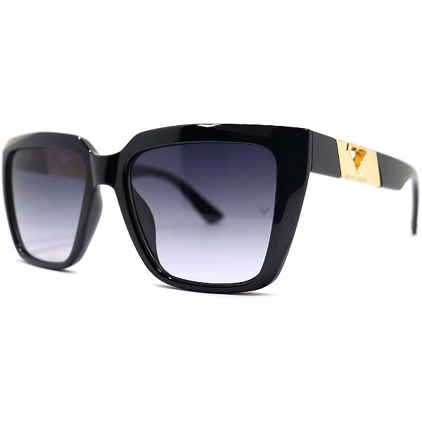 Óculos de Sol Milano Vizzano Ouro 226S C100 Preto Feminino