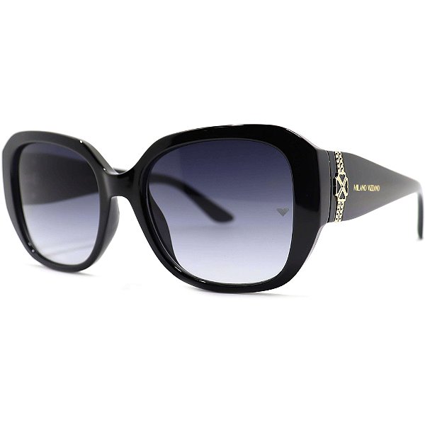 Óculos de Sol Milano Vizzano Ouro 228S C100 Preto Feminino