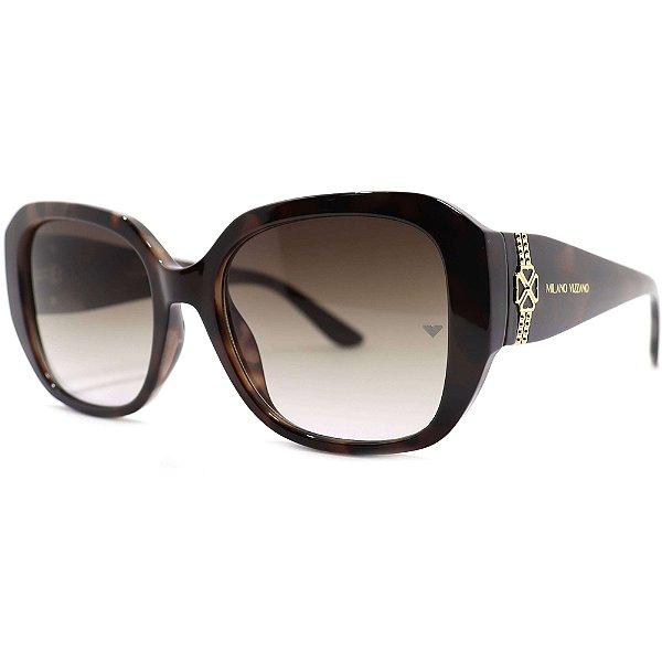 Óculos de Sol Milano Vizzano Ouro 228S C200 Marrom Feminino