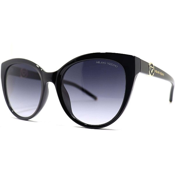 Óculos de Sol Milano Vizzano Ouro 230SL C200 Preto Feminino