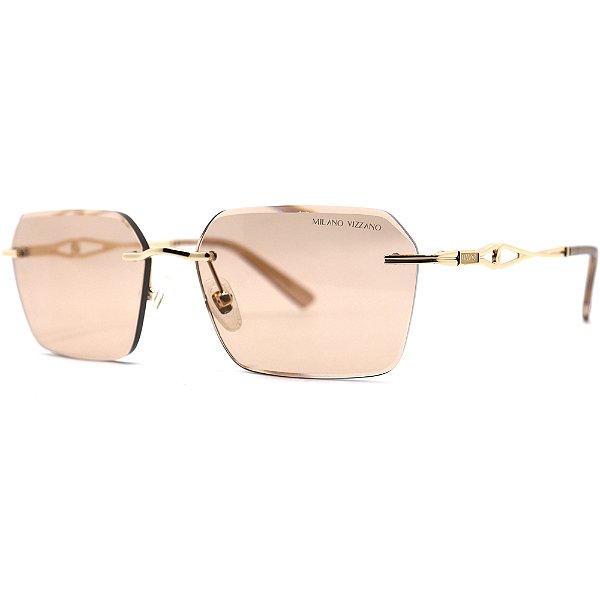 Óculos de Sol Milano Vizzano Ouro 304SL C100 Dourado Feminin