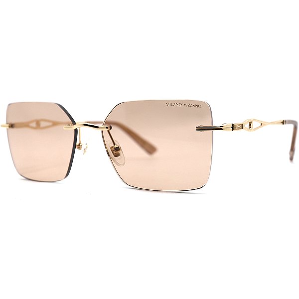 Óculos de Sol Milano Vizzano Ouro 305SL C100 Dourado Feminin