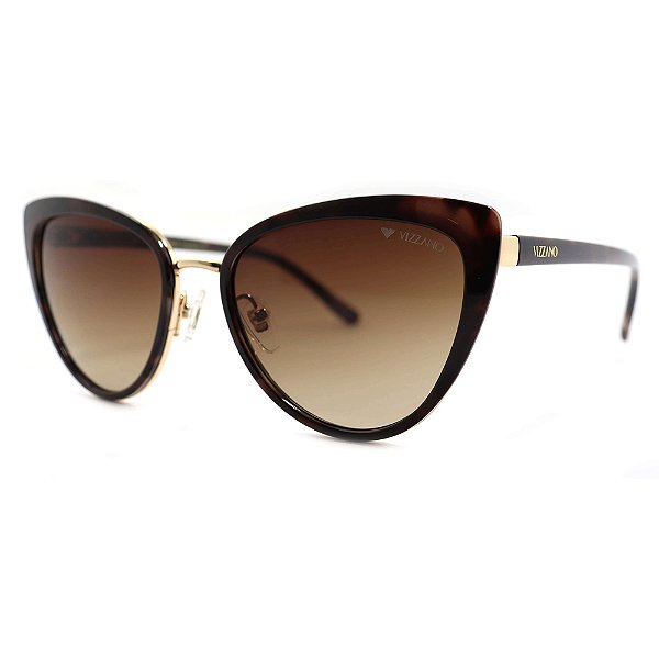 Óculos de Sol Milano Vizzano Ouro 9S AV123 Marrom Feminino