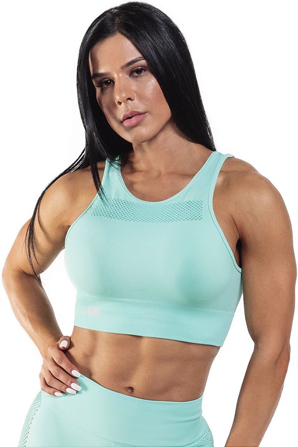 Top Seamless Menta com Tecido Emana