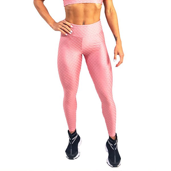 Legging Empina Bumbum Texturizado Rosa