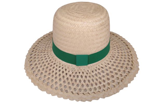 Chapéu de Palha Feminino Moda Praia Com Fita na Copa