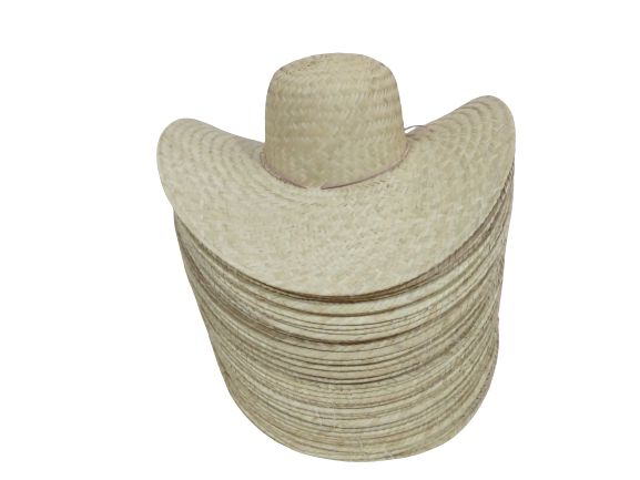 CHAPÉU CARANDÁ DE PALHA NATURAL ABA GRANDE 12 CM  10 UNIDADES