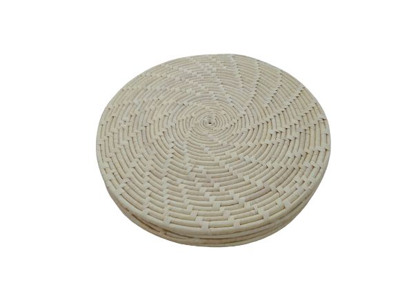 Sousplat de Palha Natural Modelo Ponto Fechado Tamanho 30 cm 06 Unidades