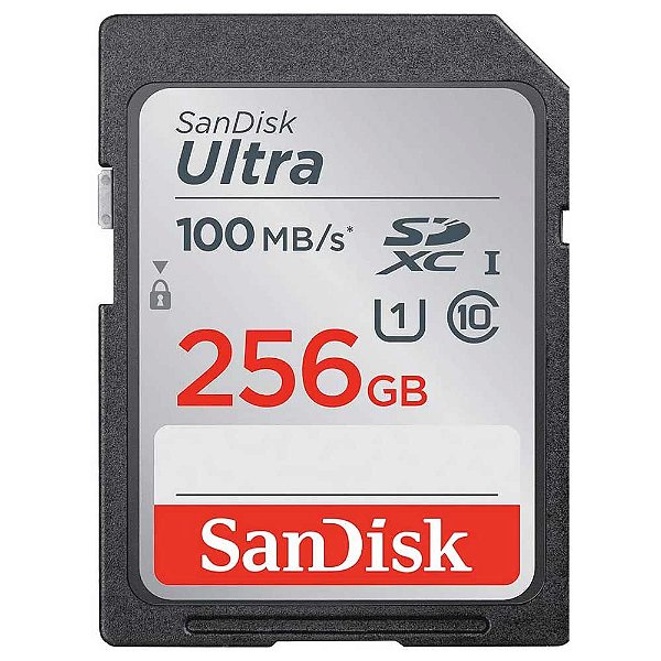 Cartão de Memória SanDisk SDXC Ultra 256GB 100 MB/s