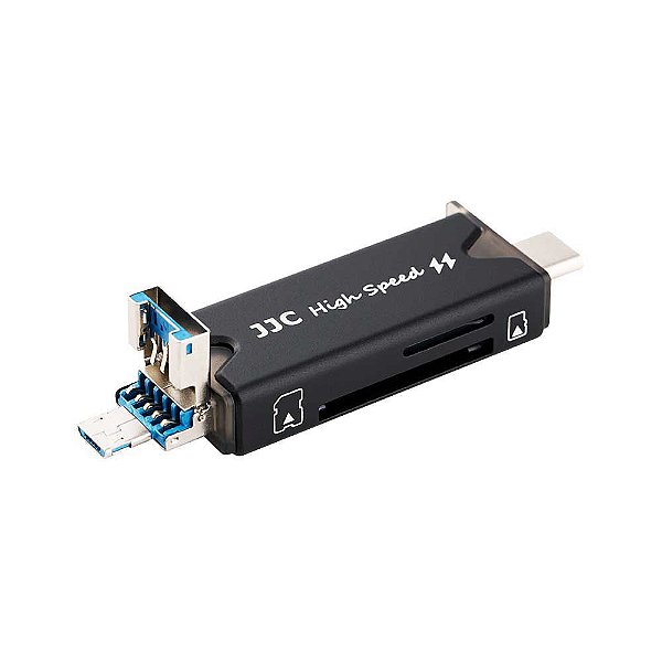 Leitor de Cartão de Memória JJC CR-UTC3 3 em 1 USB 3.0 USB Tipo C e USB Micro