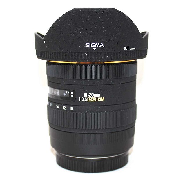 Lente Sigma 10-20mm f/3.5 EX DC HSM para Canon com Parasol Seminova
