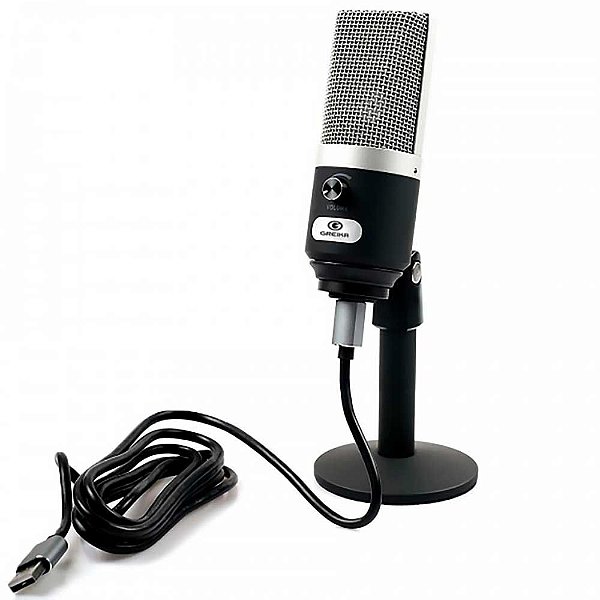 Microfone de Mesa Podcast Greika GK-USM2 USB para PC ou MAC