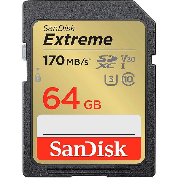 Cartão de Memória SanDisk SDXC Extreme 64GB 170 MB/s