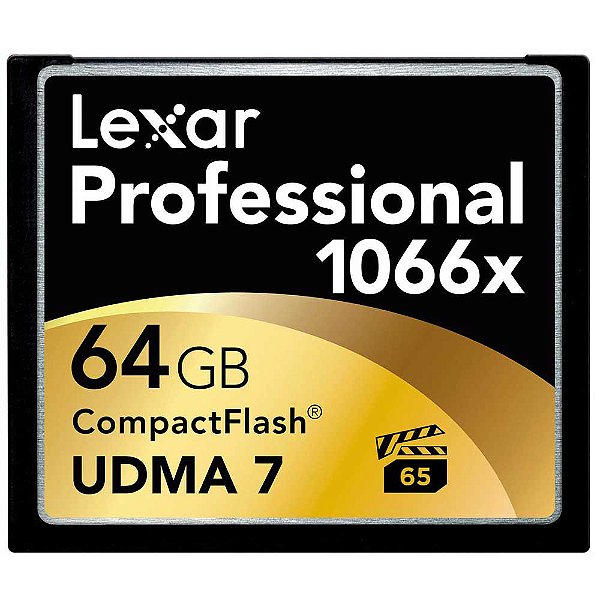 Cartão de Memória Lexar 1066x Compact Flash 64GB 160 MB/s UDMA 7 Professional Usado