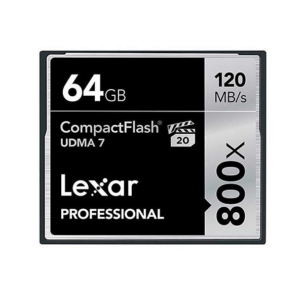Cartão de Memória Lexar 800x Compact Flash 64GB 120 MB/s UDMA 7 Professional Usado
