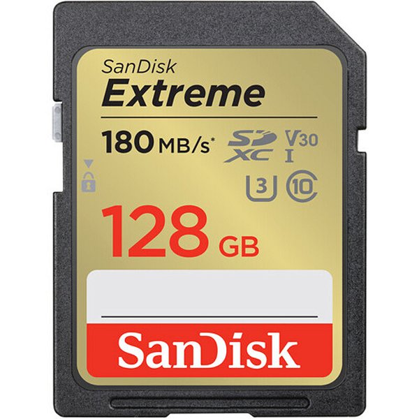 Cartão de Memória SanDisk SDXC Extreme 128GB 180 MB/s