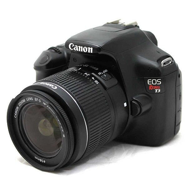 Câmera Canon EOS Rebel T3 com Lente 18-55mm III Seminova