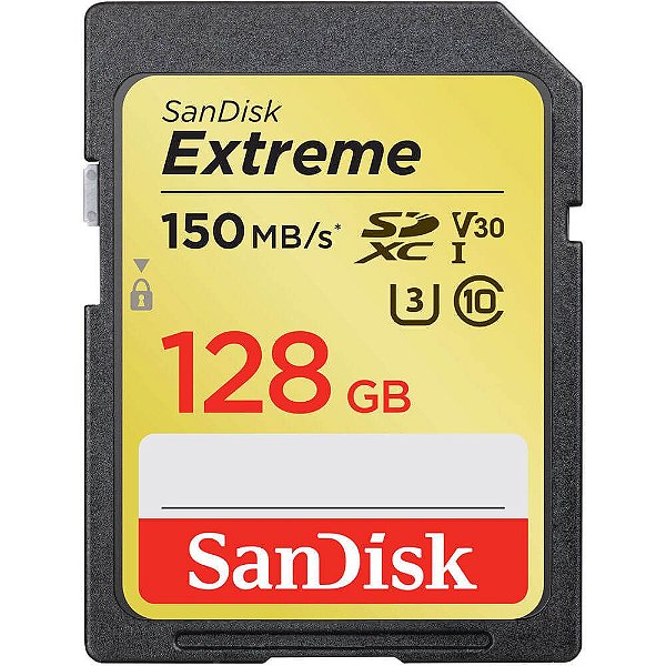Cartão de Memória SanDisk SDXC Extreme 128GB 150 MB/s