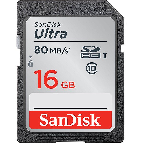 Cartão de Memória SanDisk SDHC Ultra 16GB 80 MB/s