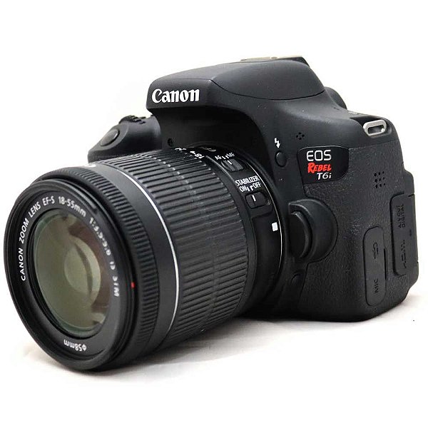 Câmera Canon EOS Rebel T6i com Lente 18-55mm IS STM Seminova