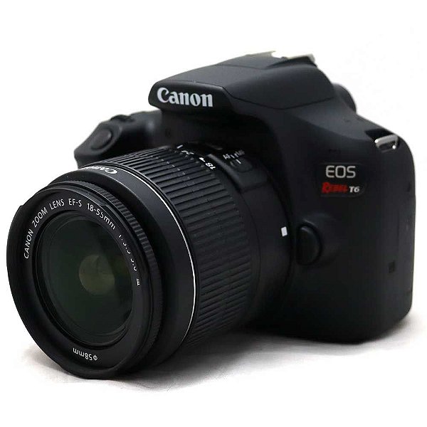 Câmera Canon EOS Rebel T6 com Lente 18-55mm III Seminova