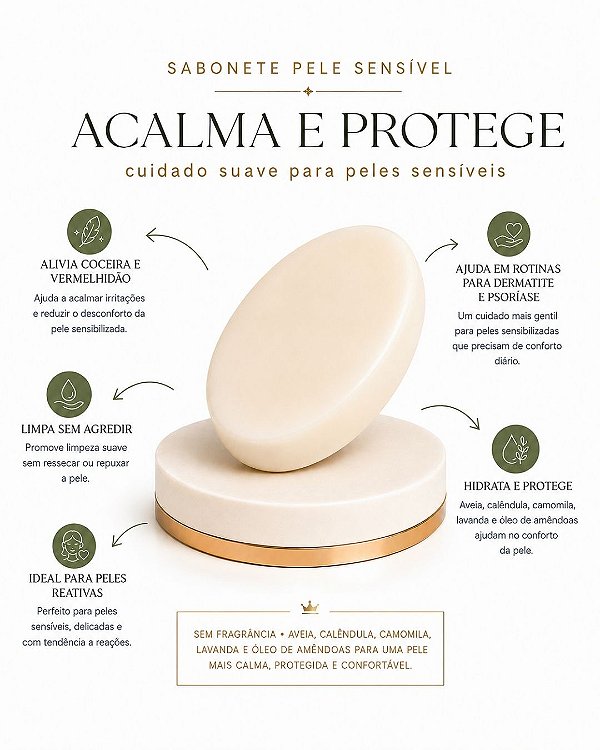 SABONETE PELES SENSÍVEIS (DERMATITE E PSORÍASE) | DONA GINA