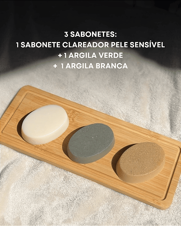 3 - SABONETES 60g | PELE SENSÍVEL + ARGILA